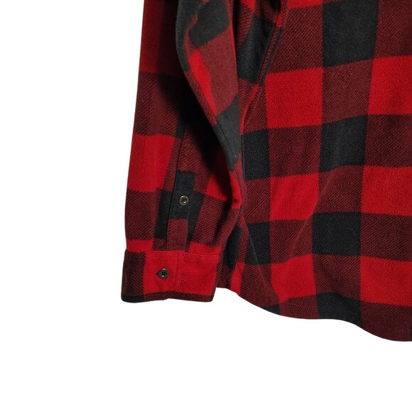 George Mens 3XL Red and Black Buffalo Plaid Long Sleeve Button-Up Shirt - Picture 9 of 11